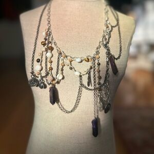 Free people Layered crystal boho necklace